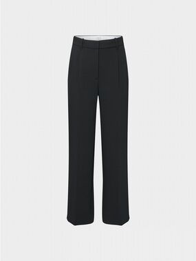 Aritzia Wilfred The Effortless Crepe Wide Leg Black Pant